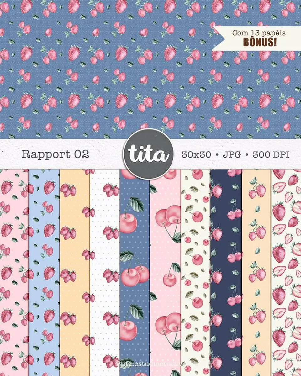Kit Digital Doceria Da Alice Aquarela - Combo Ilustrações e Papéis - Tita 8