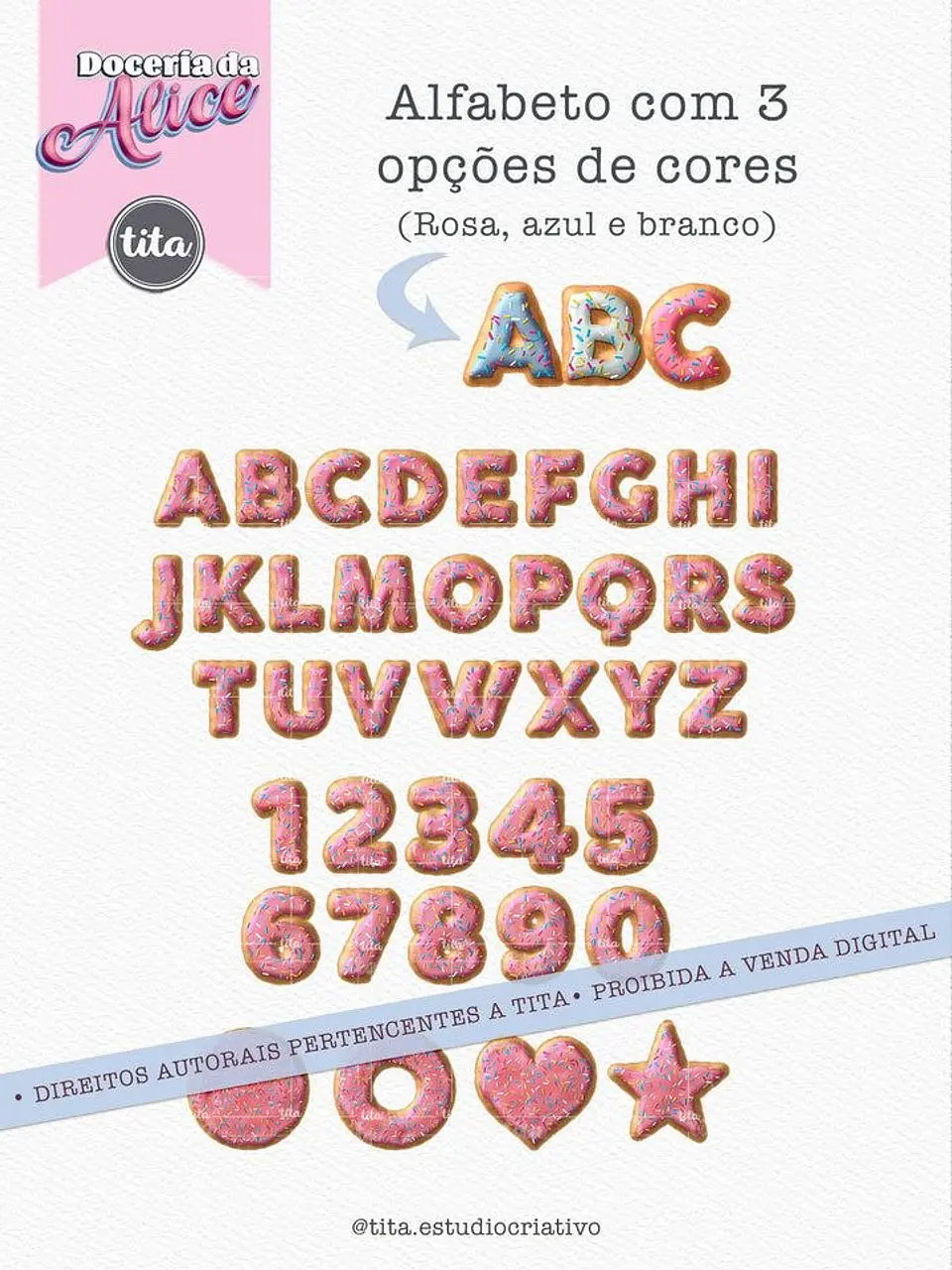 Kit Digital Doceria Da Alice Aquarela - Combo Ilustrações e Papéis - Tita 2