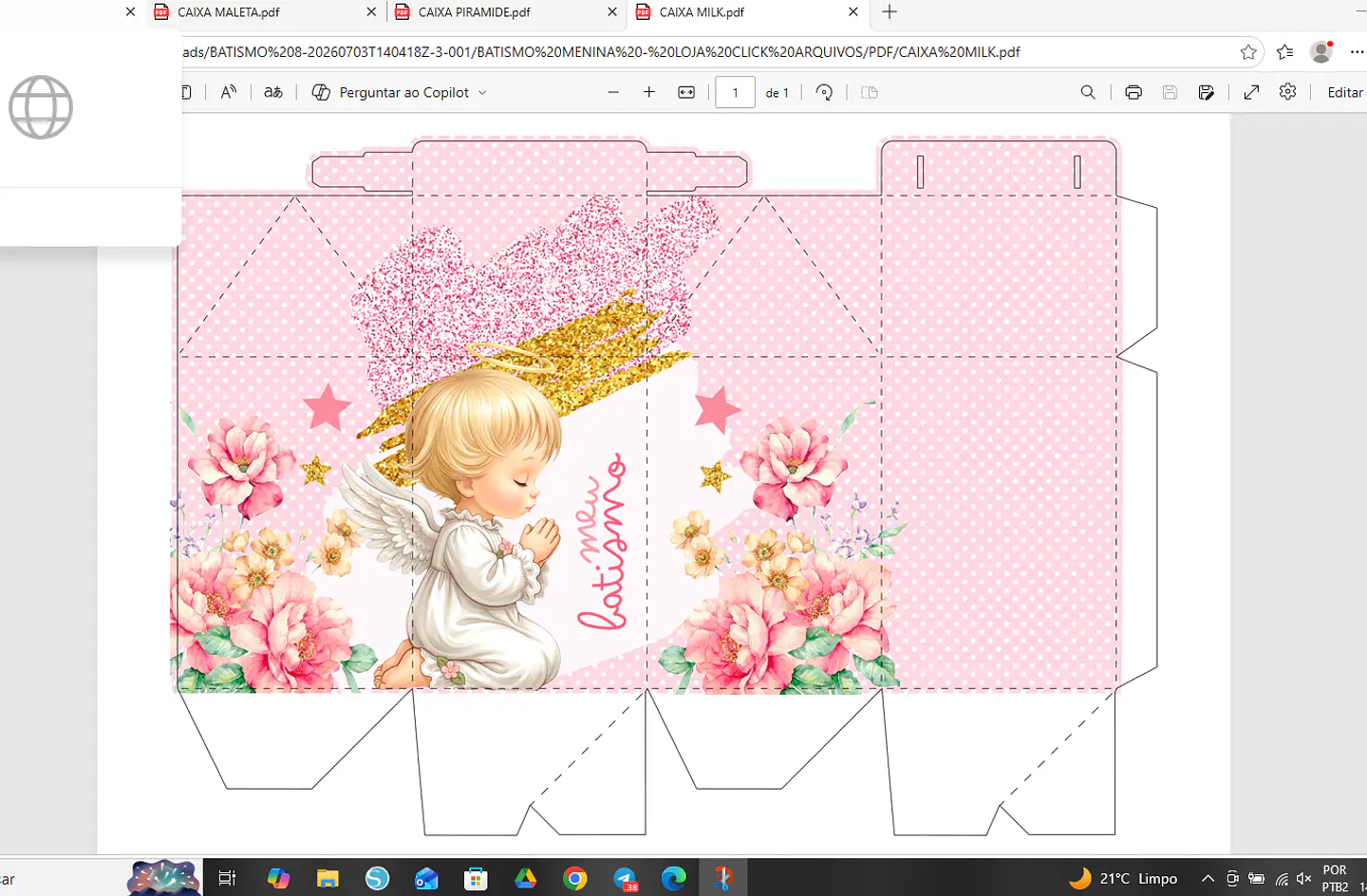 Arquivo Batismo Menina - Pdf e Studio - Criar bv 2