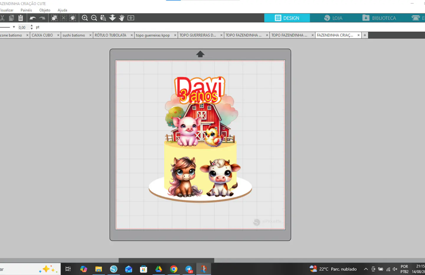 Arquivo Topo Fazendinha Criação Cute - Pdf e Studio 2