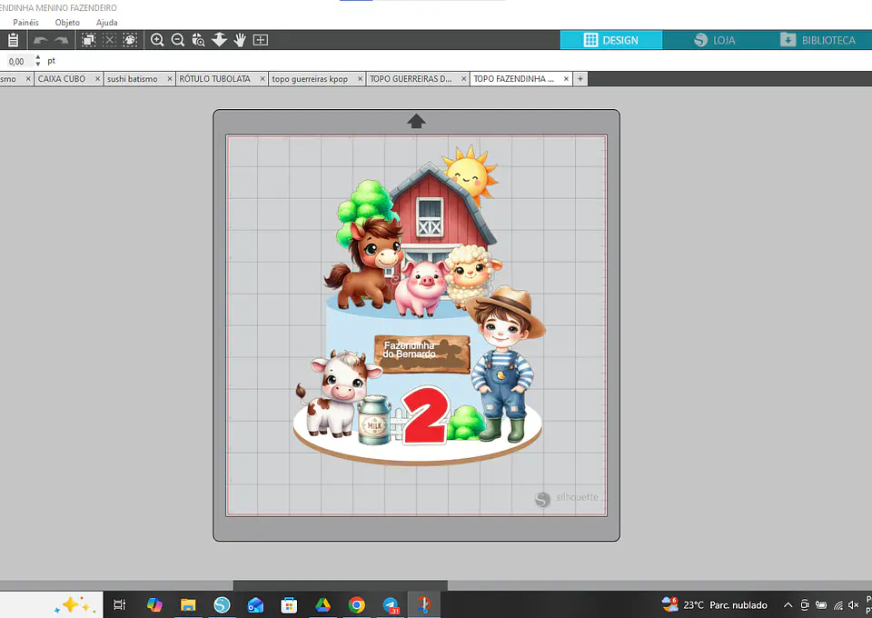 Arquivo Topo Fazendinha Criação Menino Fazendeiro Vintage - Pdf e Studio 2