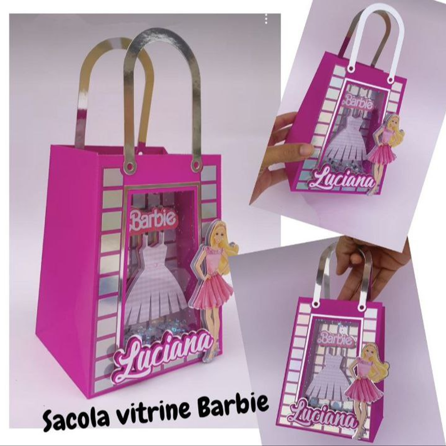 Arquivo de Corte Sacolinha Barbie Vitrine Shaker 5