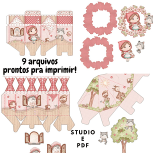 Arquivo Chapéuzinho Vermelho Aquarela - Pdf e Studio/+20kits Grátis Cod:167