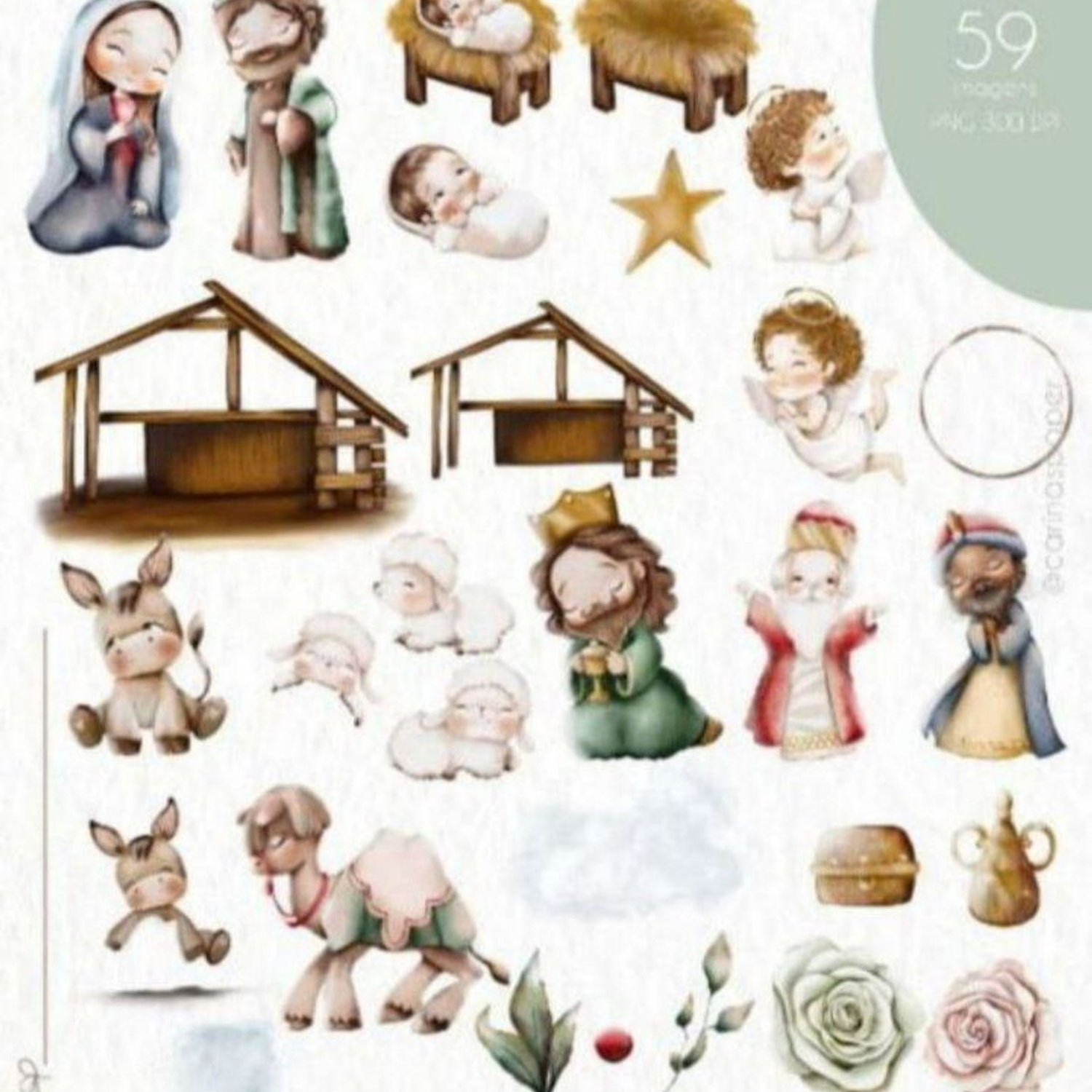 Kit Digital Natal É Jesus pra Mim Aquarelado/+20kits Grátis Cod:1545 2