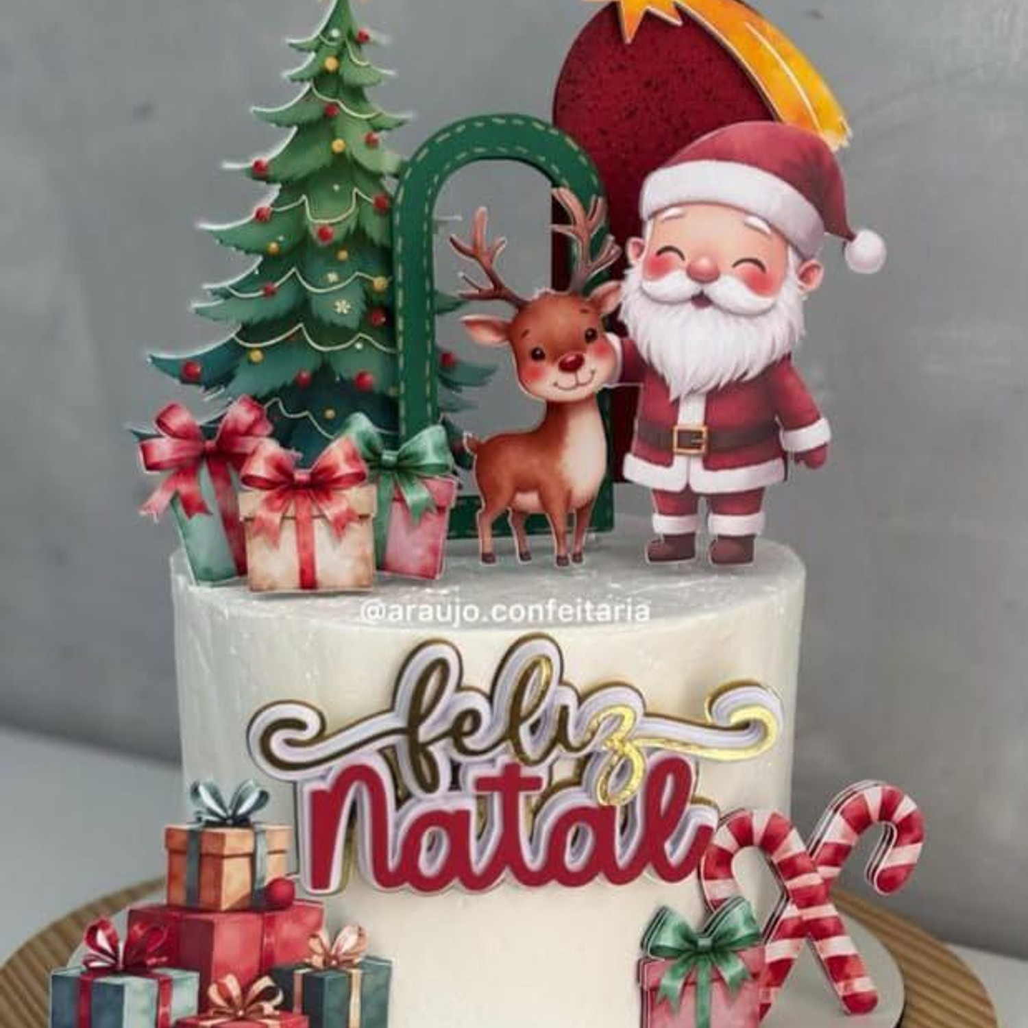 Topo Natal Aquarelado - Studio/+20kits Grátis Cod:92n 1