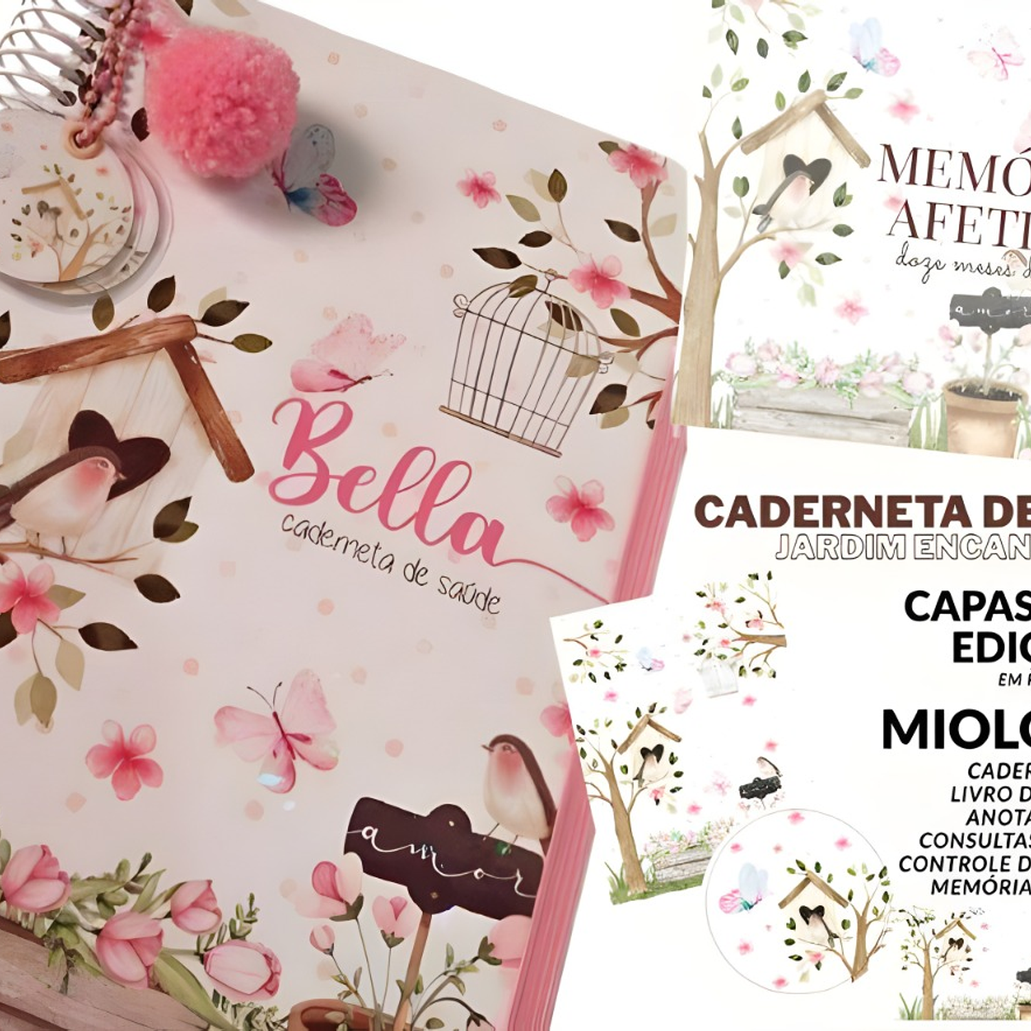 Encadernação Caderneta Livro do Bebê Jardim  1