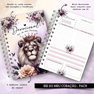 Encadernação Devocional e Caderno Rei do Meu Coração - Encaderna com amor