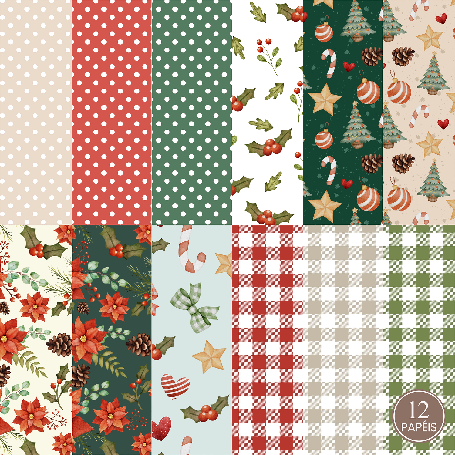 Kit Digital Bosque Natalino Aquarela - Estúdio Lin 3