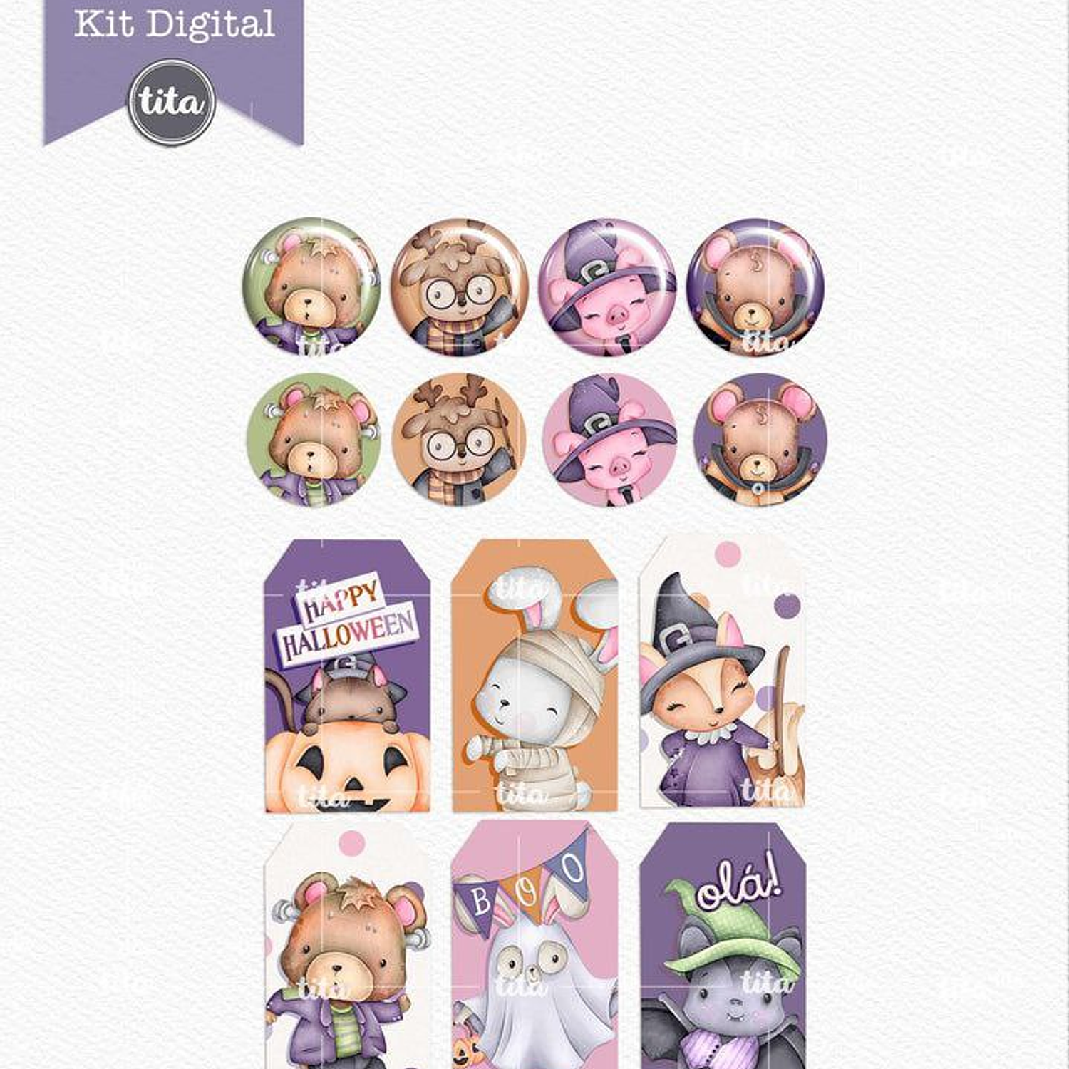 Kit Digital Halloween Animal - Tita 2