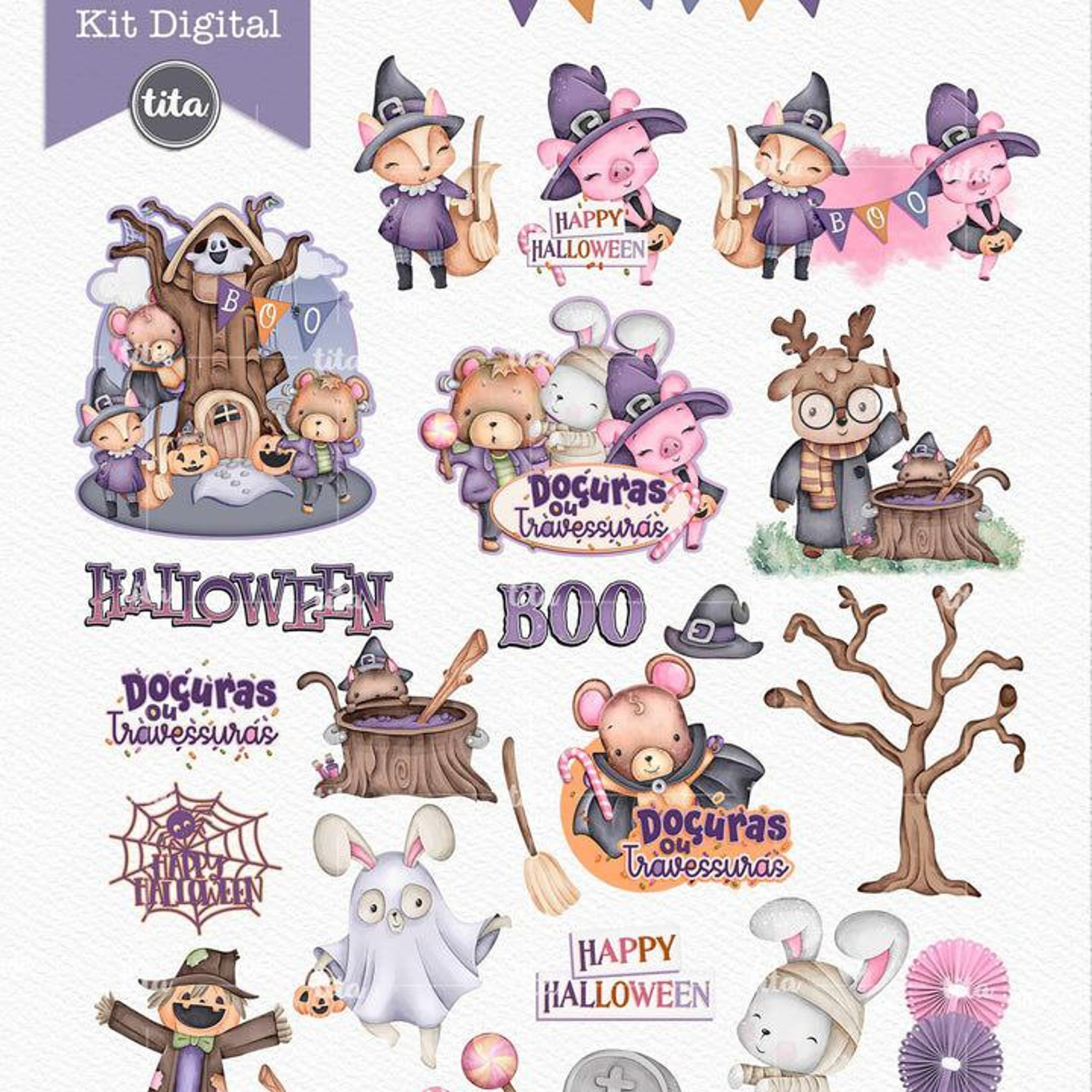 Kit Digital Halloween Animal - Tita 4
