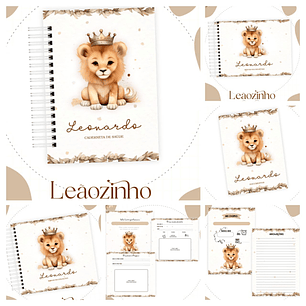 Encadernação kit Caderneta Leãozinho