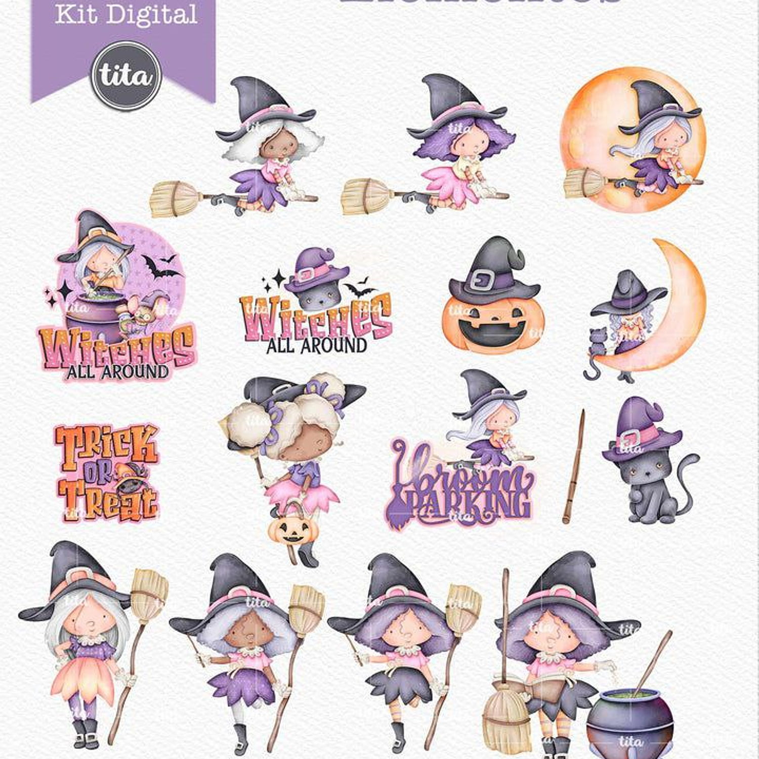 Kit Digital Halloween Escola De Bruxinhas - Tita  4