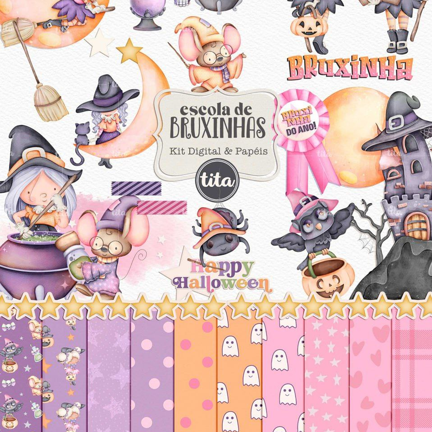 Kit Digital Halloween Escola De Bruxinhas - Tita  1