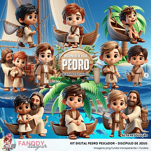 Arquivo Kit Digital Pedro Discípulo de Jesus 3D - Fanddy