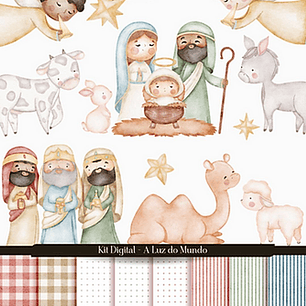 Kit Digital Natal Cristão A Luz Do Mundo - Gabs