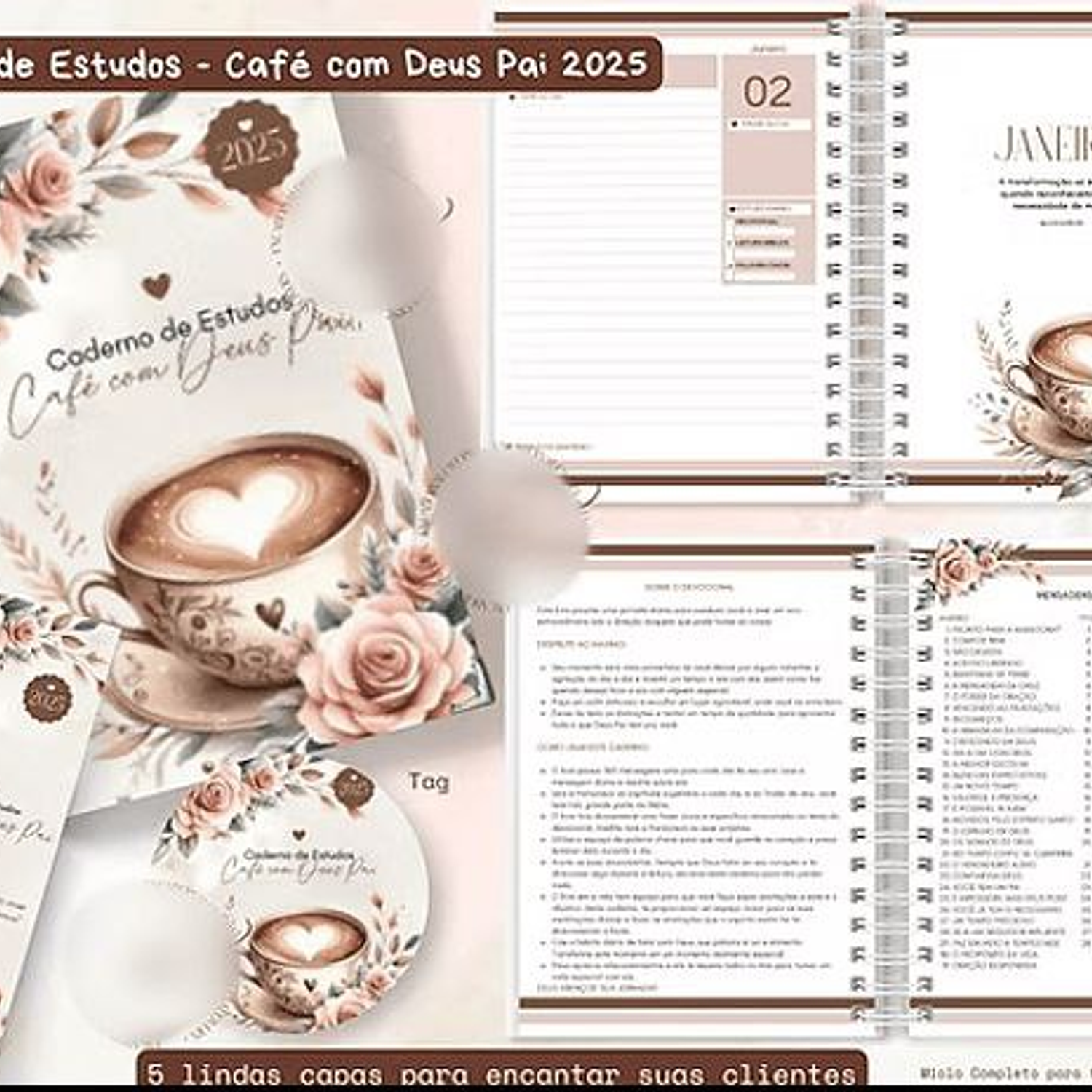 Encadernação Caderno De Estudos Café com Deus Pai - Encaderna com amor    2