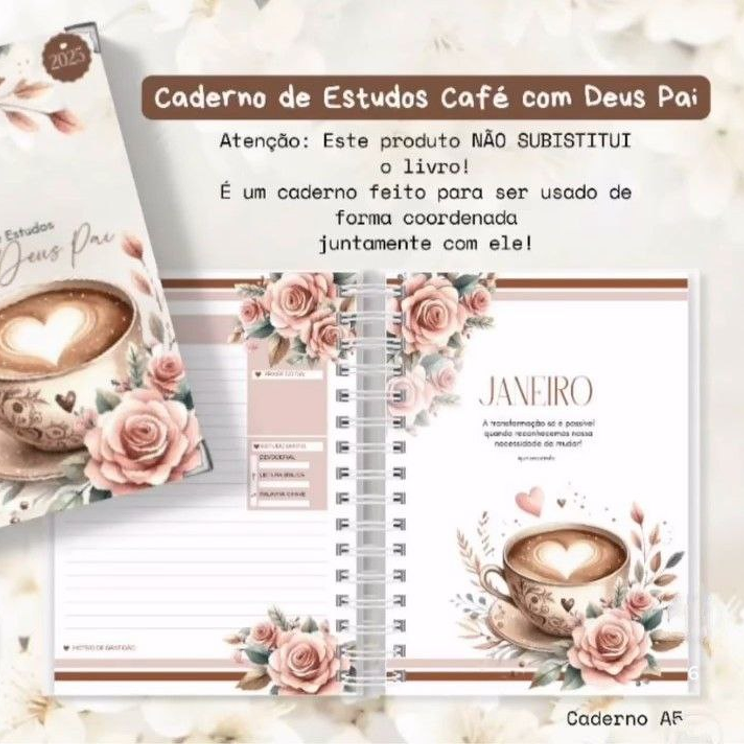 Encadernação Caderno De Estudos Café com Deus Pai - Encaderna com amor    3
