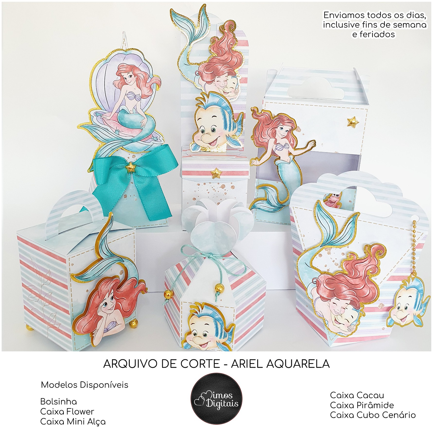 Arquivo Ariel Aquarela - Pequena Sereia - Mimos Digitais 2