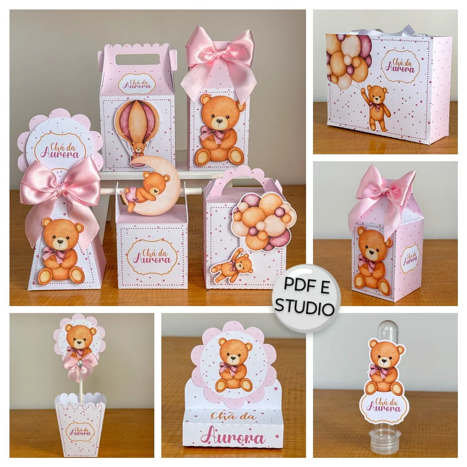 Arquivo Chá de Bebê Ursinha Rosa - Violeta - Juliana artes   1