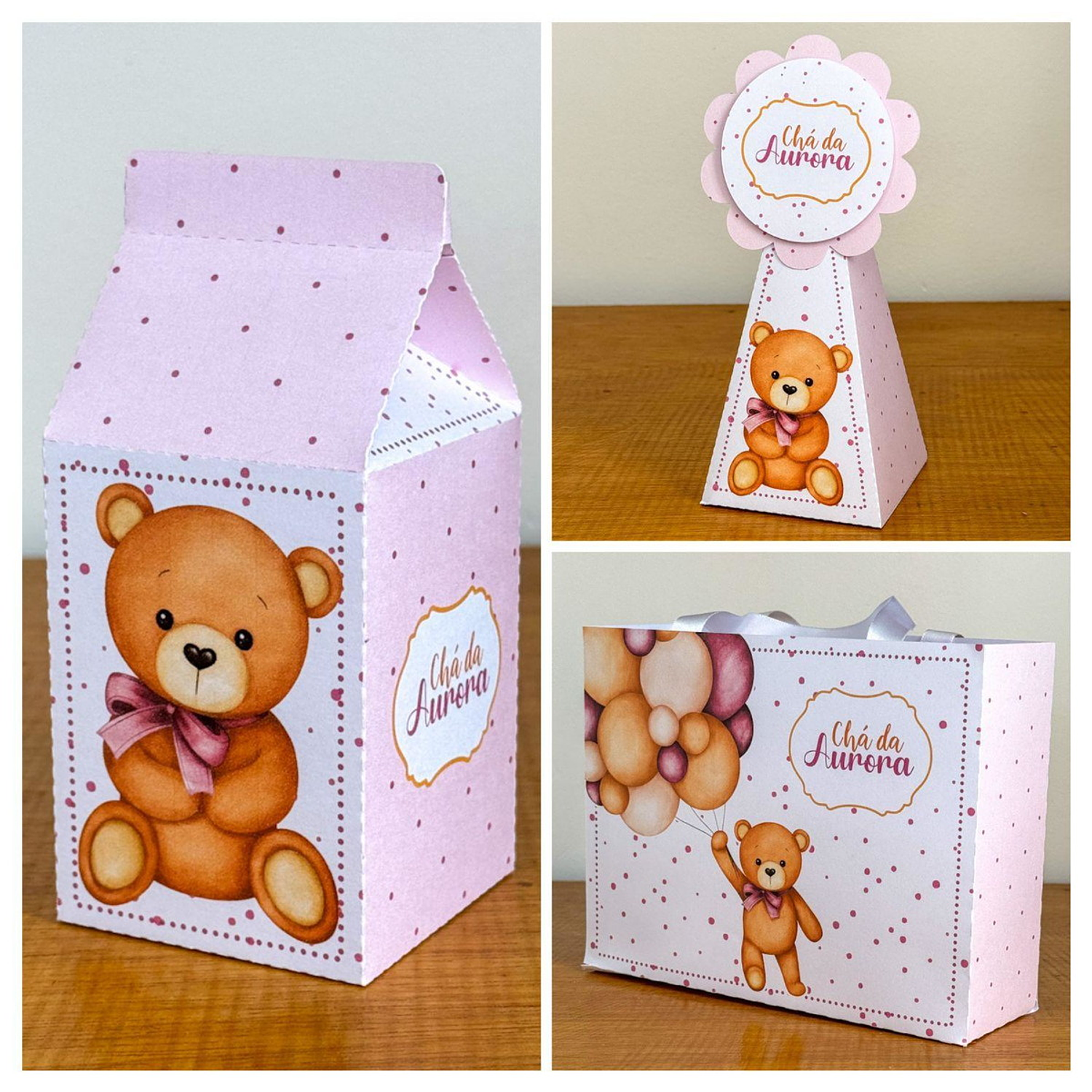 Arquivo Chá de Bebê Ursinha Rosa - Violeta - Juliana artes   2