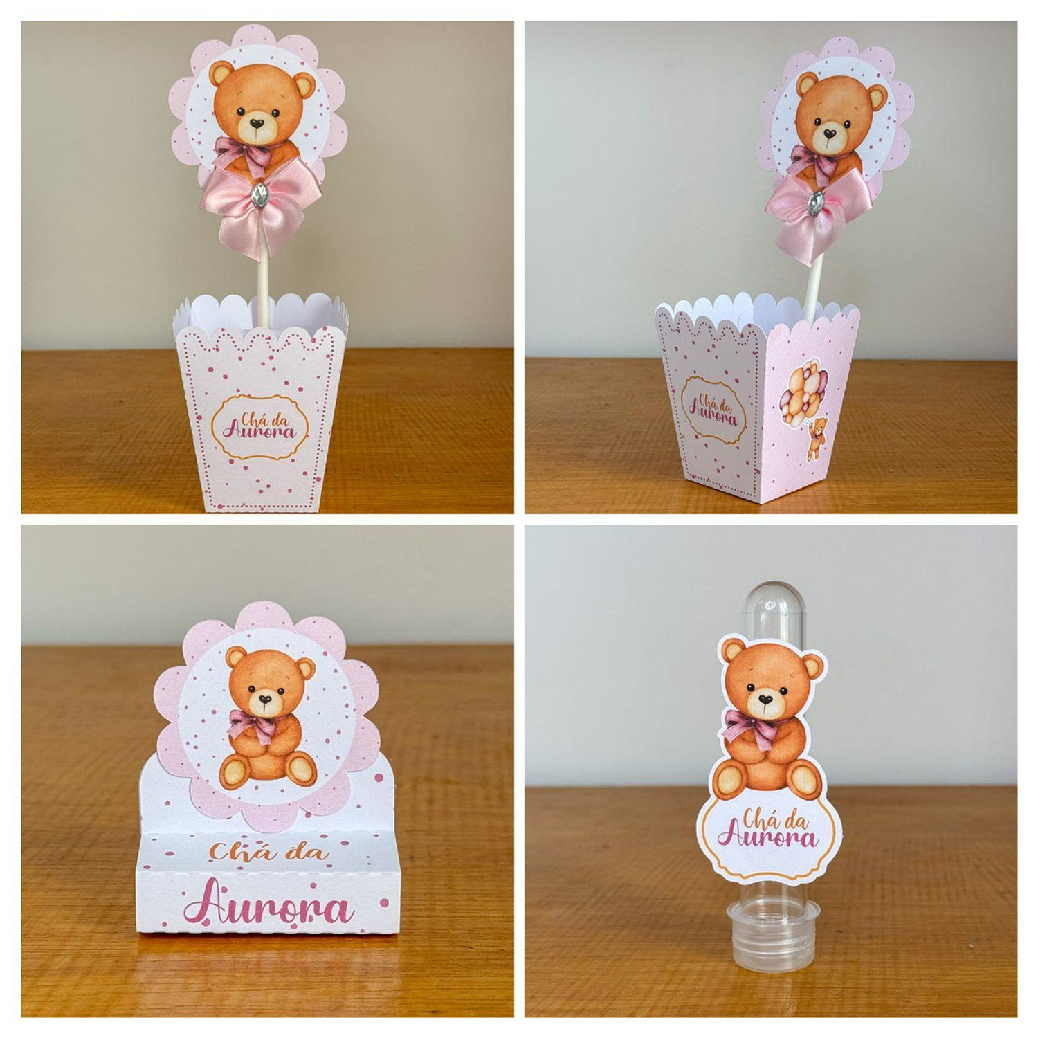 Arquivo Chá de Bebê Ursinha Rosa - Violeta - Juliana artes   4