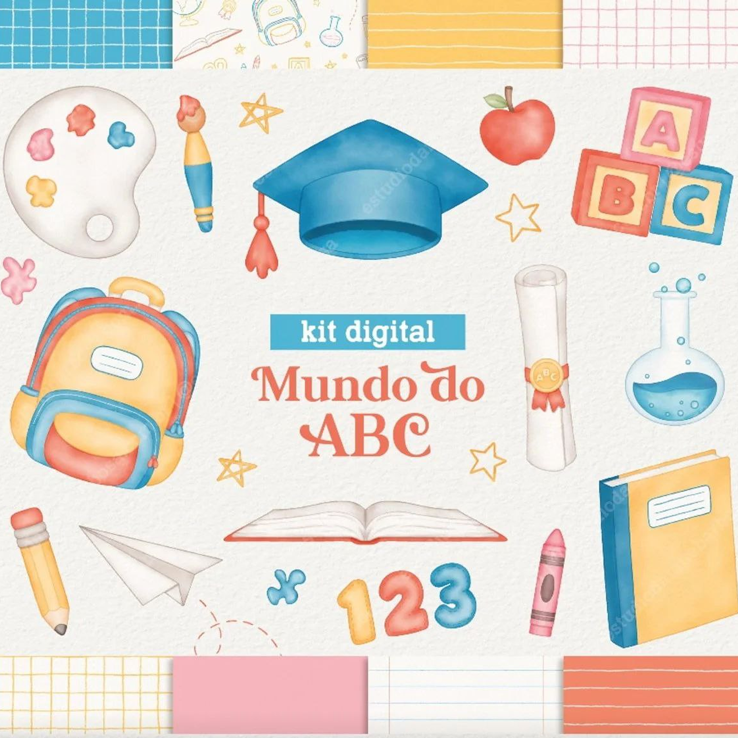 Kit Digital Mundo Do Abc Aquarela 1