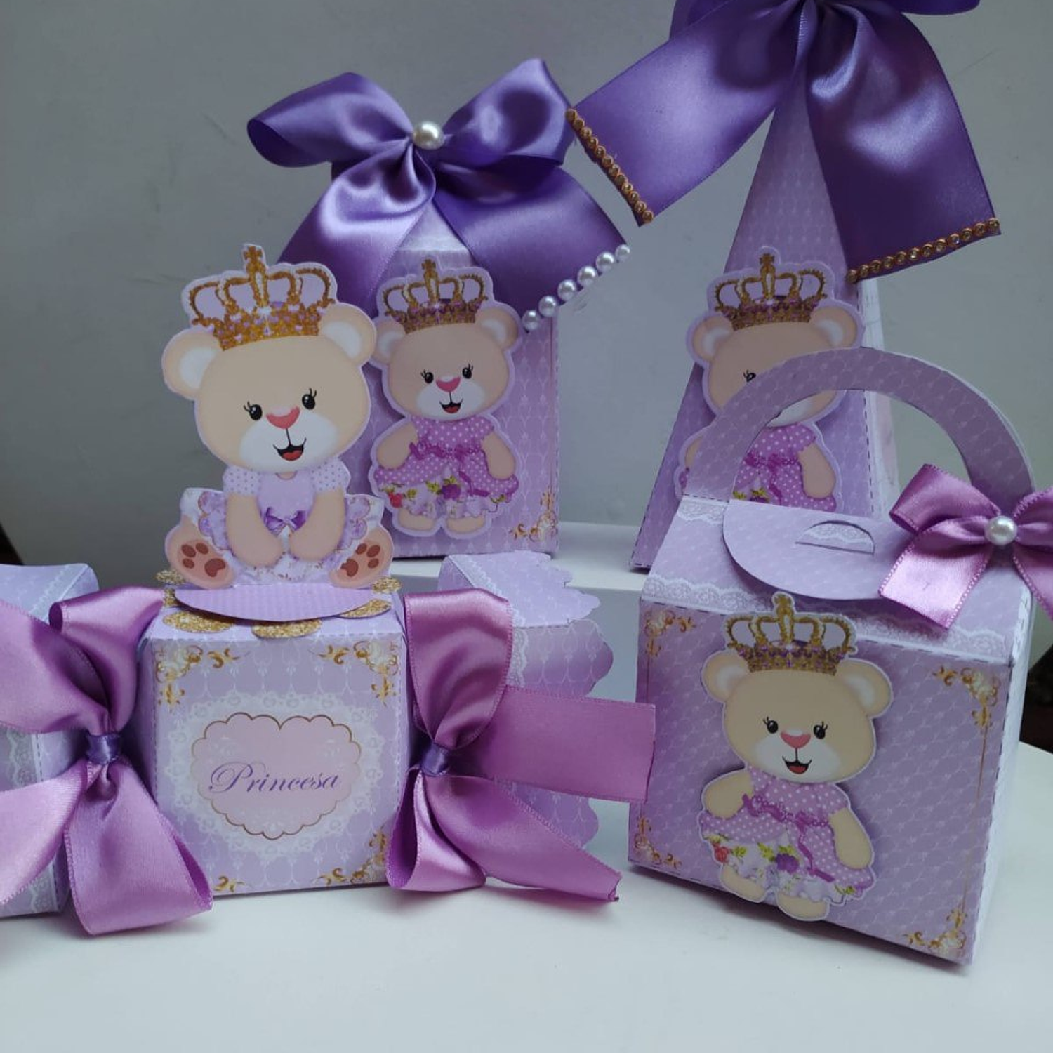 Arquivo Chá Revelação Ursinhos Realeza Verde e Lilás  2