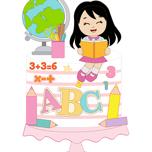 Arquivo Topo Formatura Abc Menina Camadas Lápis 3D