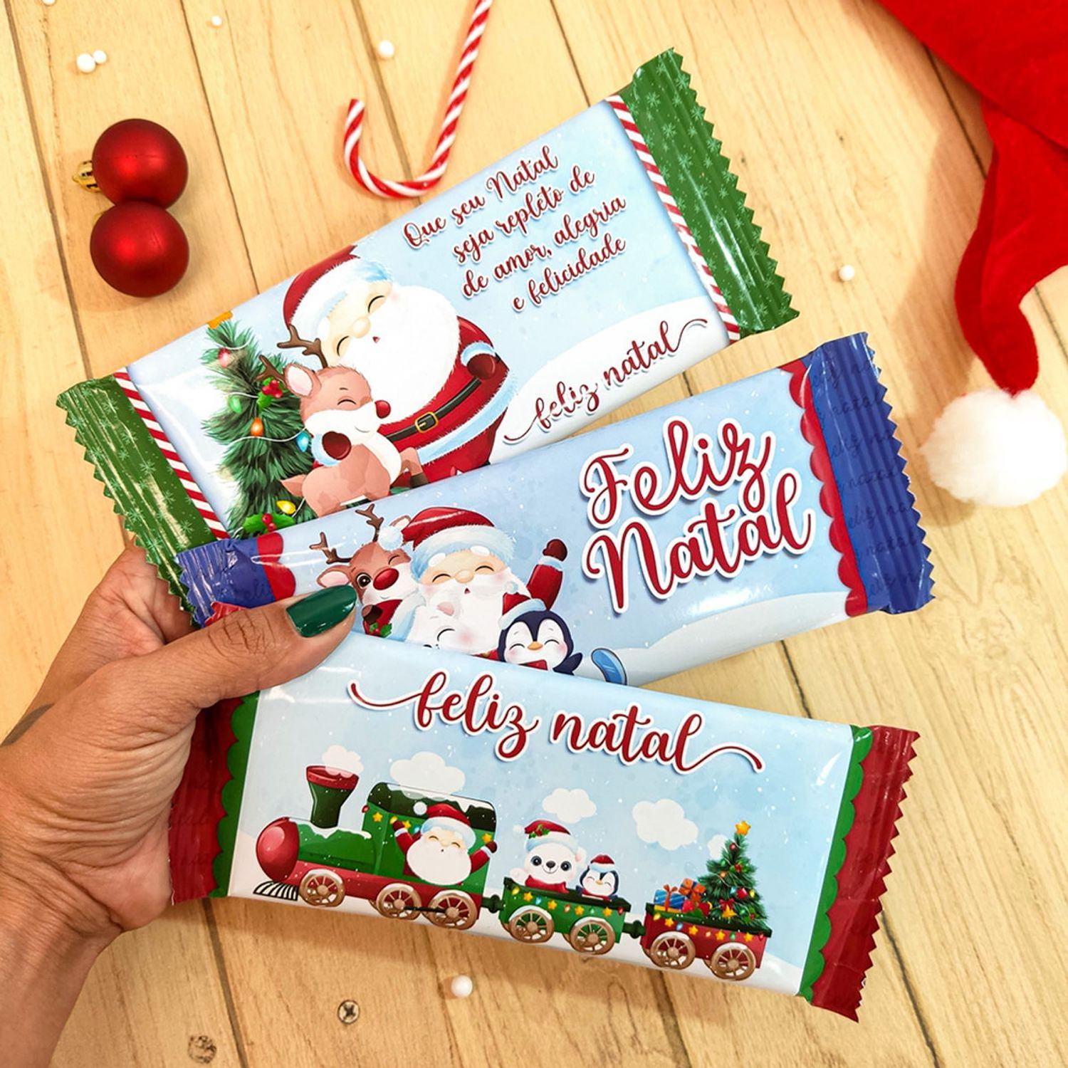 Kit Digital Rótulo para Barra de Chocolate Natal   3