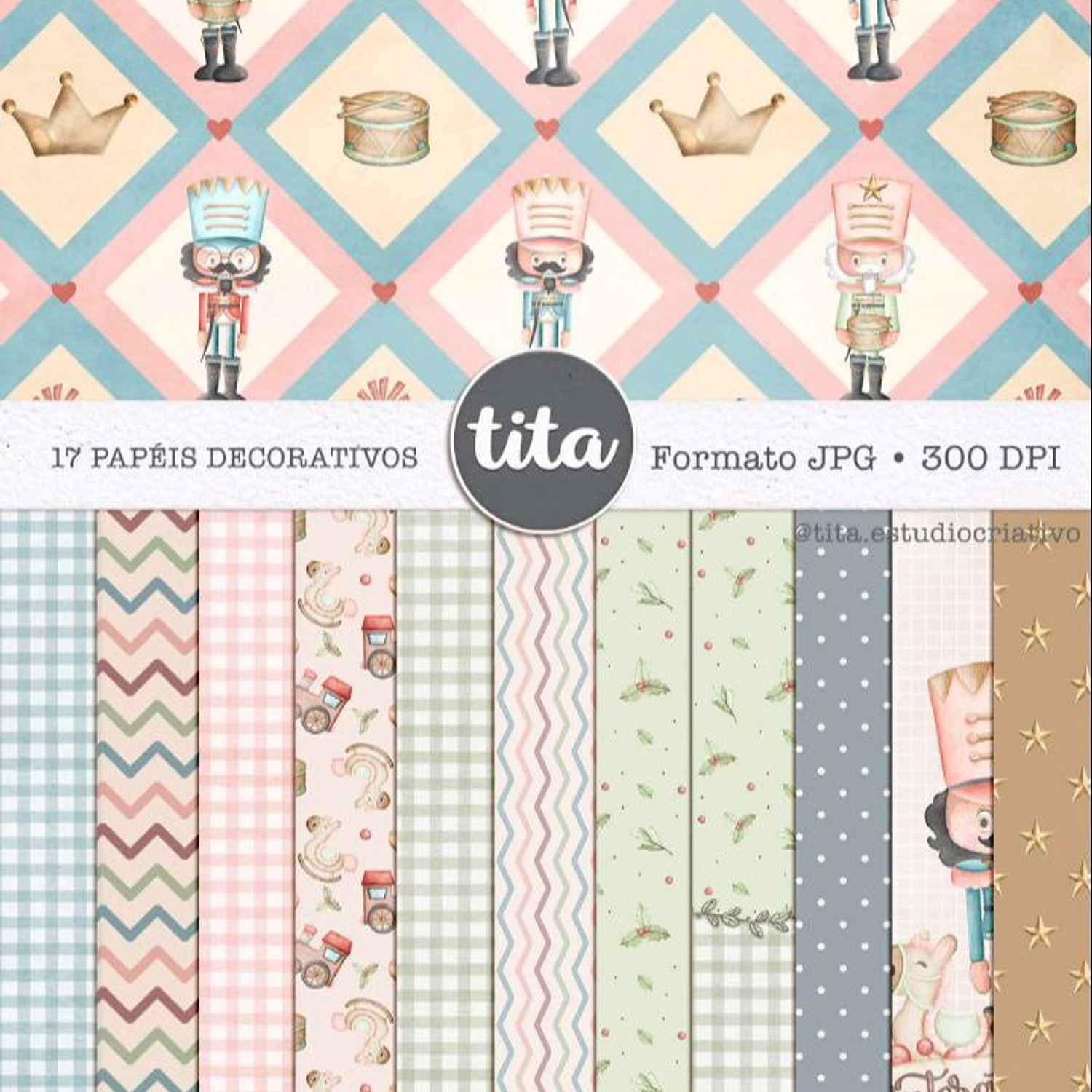 Kit Digital Quebra Nozes Aquarela - Tita 3