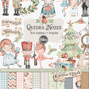 Kit Digital Quebra Nozes Aquarela - Tita