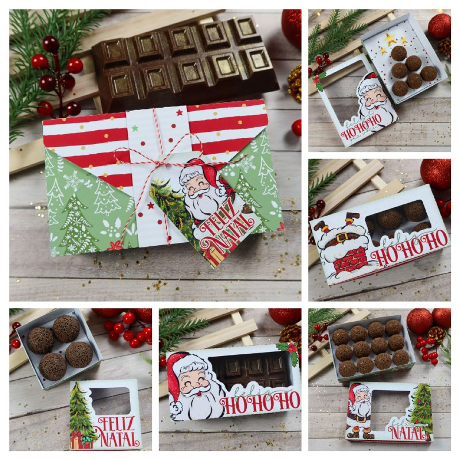 Arquivo Kit 10 Caixas Chocolate de Natal - Chuvinha De Papel 1