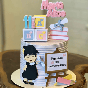 Arquivo Topo Formatura Abc Menina + Cubo 3D