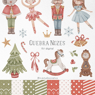Kit Digital Quebra Nozes Aquarela - Ni estudio