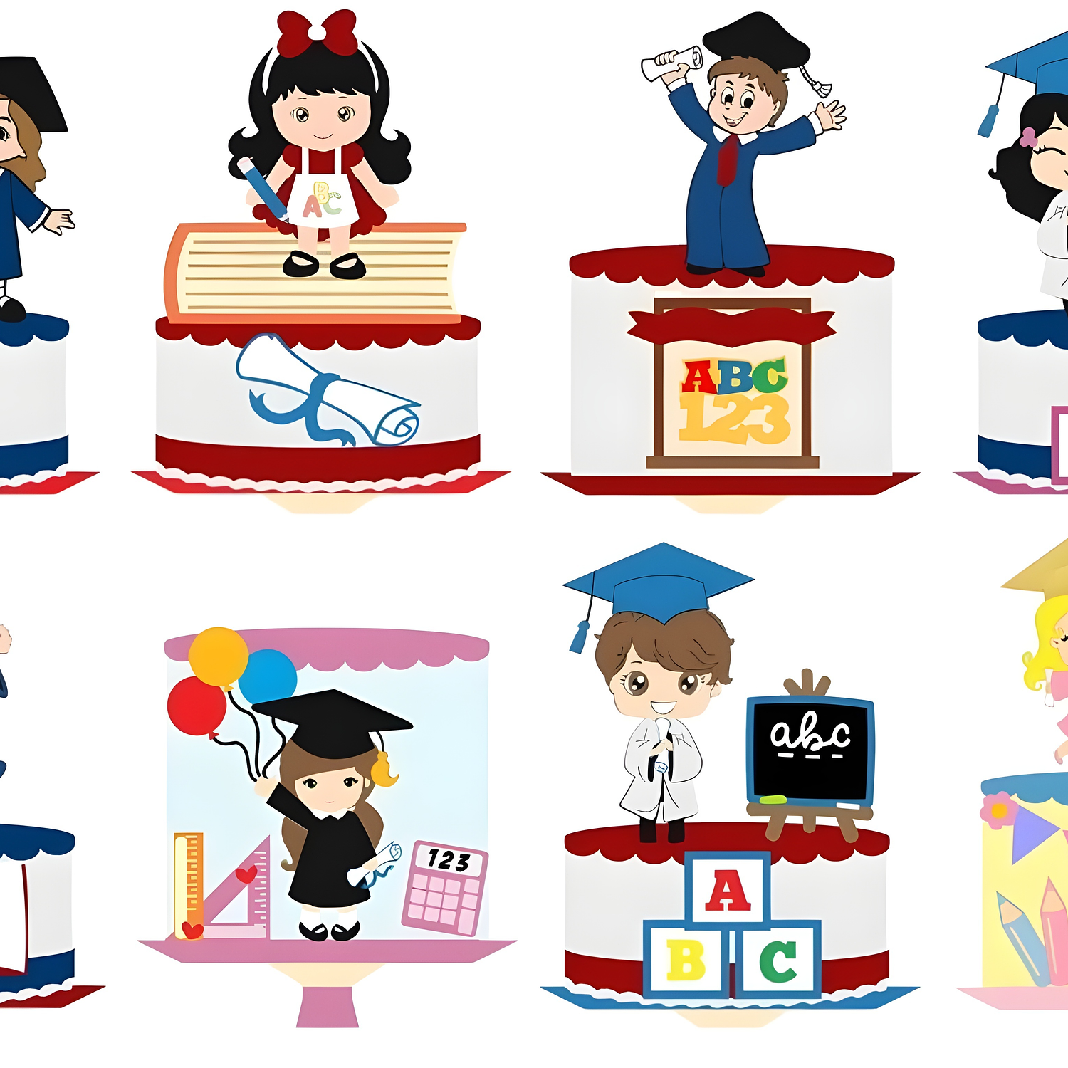 Arquivo Combo 8 Topos Formatura Abc Camadas