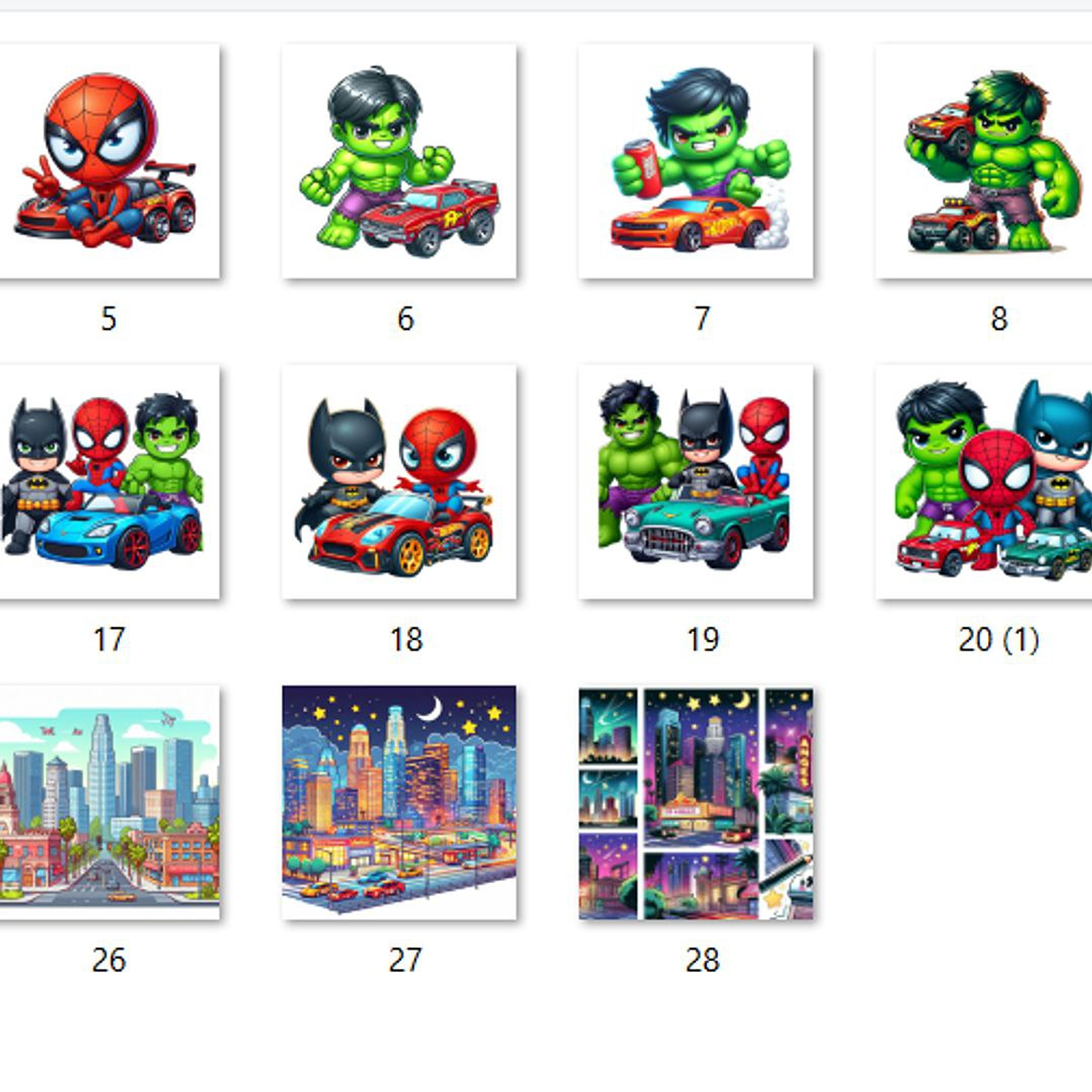 Arquivo Kit Digital Vingadores Com Carros 3D 2