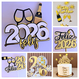 Arquivo Pack 15 Topos Ano Novo 2026  4 - Toppers   