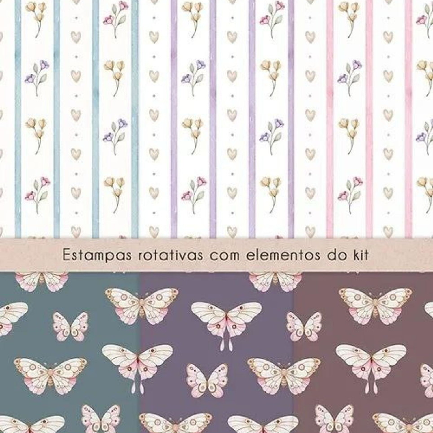 Kit Digital Jardim das Borboletas Aquarela - Ni estúdio 5