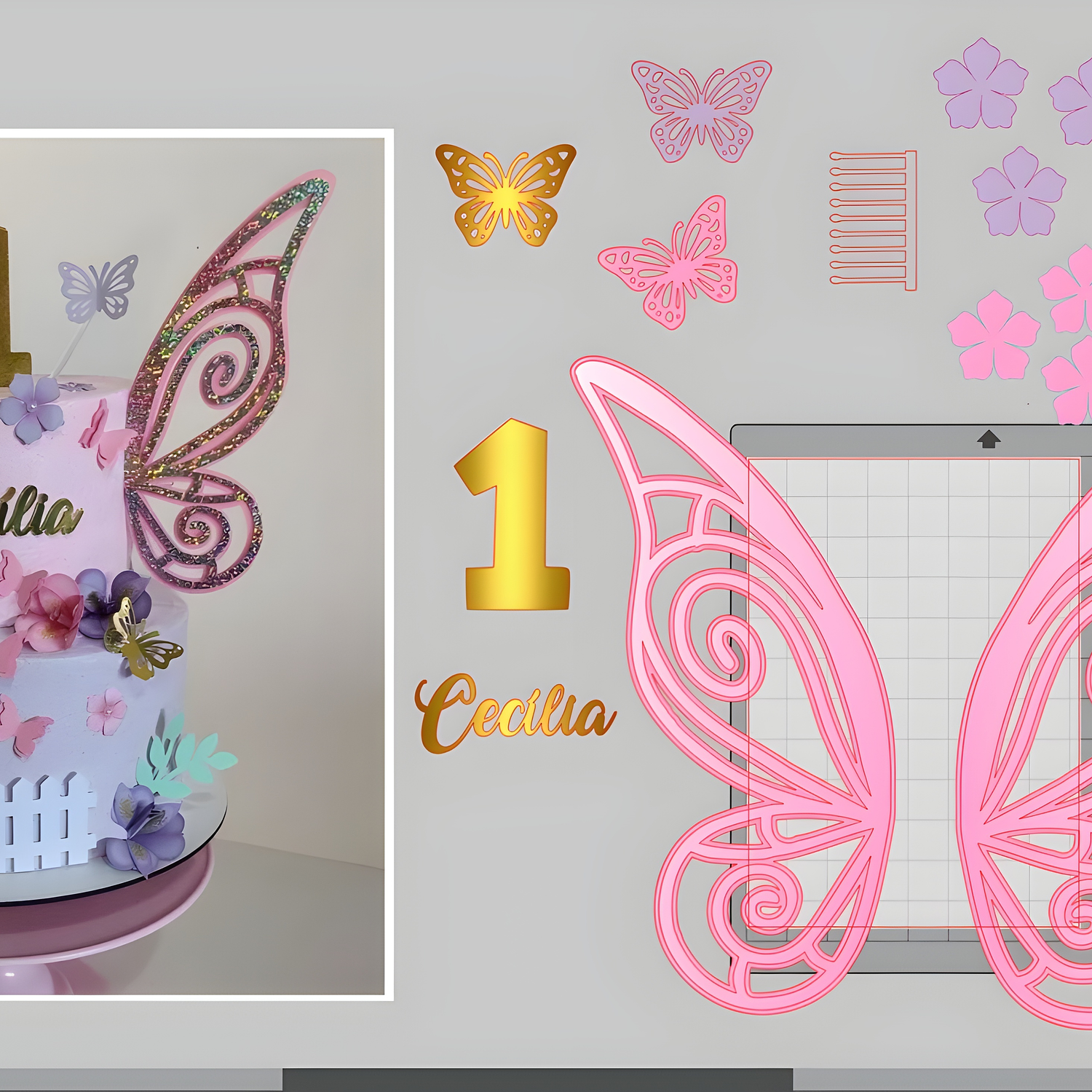 Arquivo de Corte Asas de Borboleta Para Topo  1