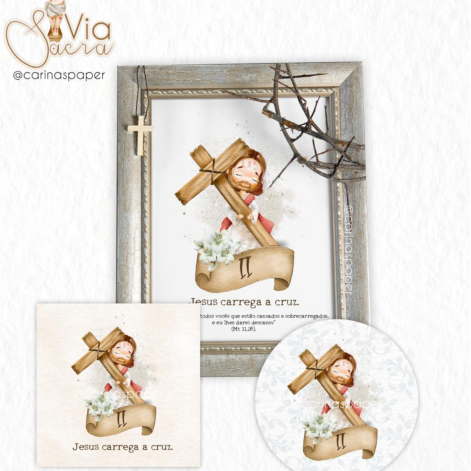 Kit Digital Santinhos Via Sacra - carinaspaper   3