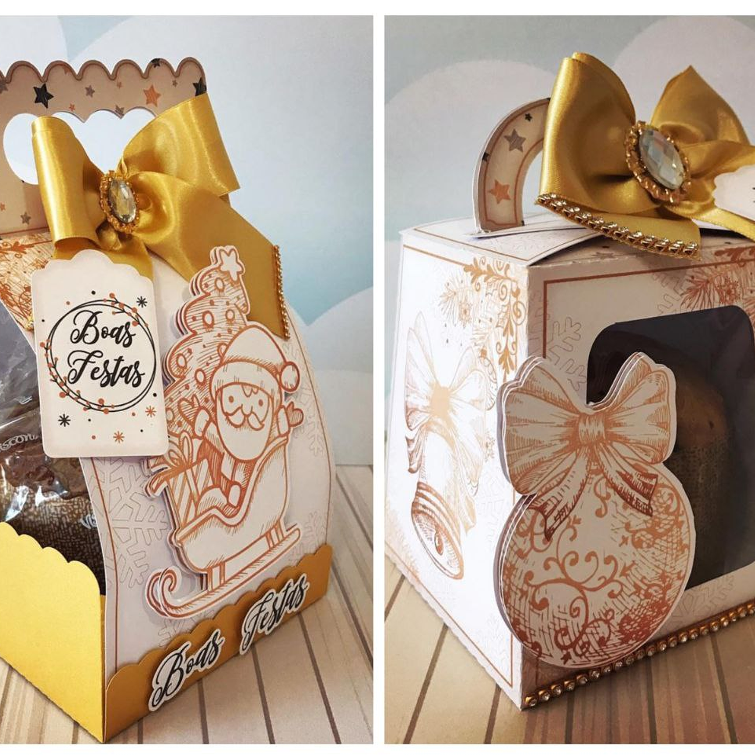 Arquivo Caixas Panetone Natal 80 e 400g - Lina 1