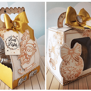 Arquivo Caixas Panetone Natal 80 e 400g - Lina
