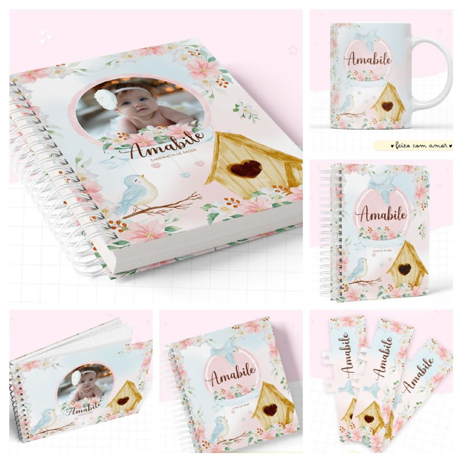Encadernação Kit Caderneta Jardim Com Foto 1