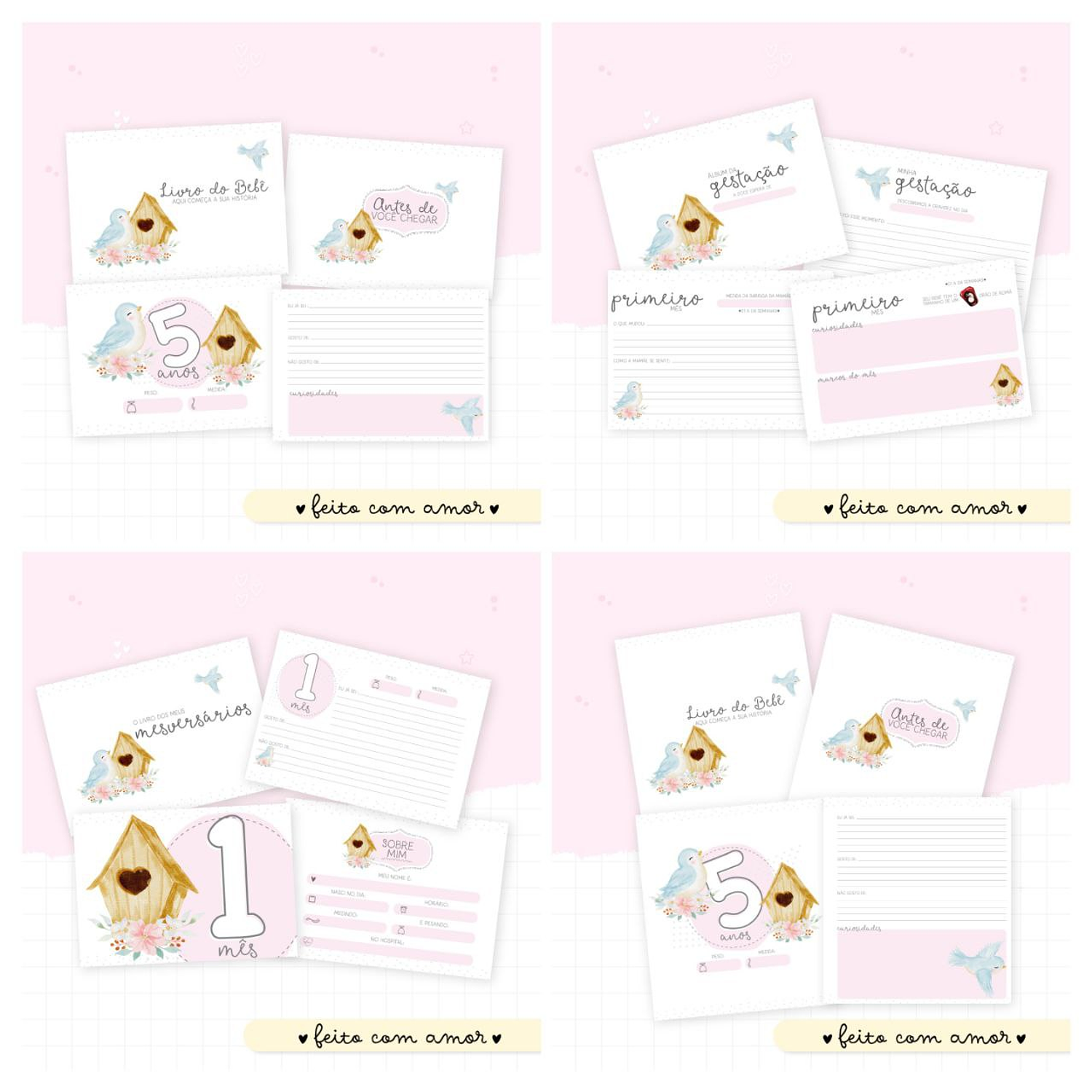 Encadernação Kit Caderneta Jardim Com Foto 5