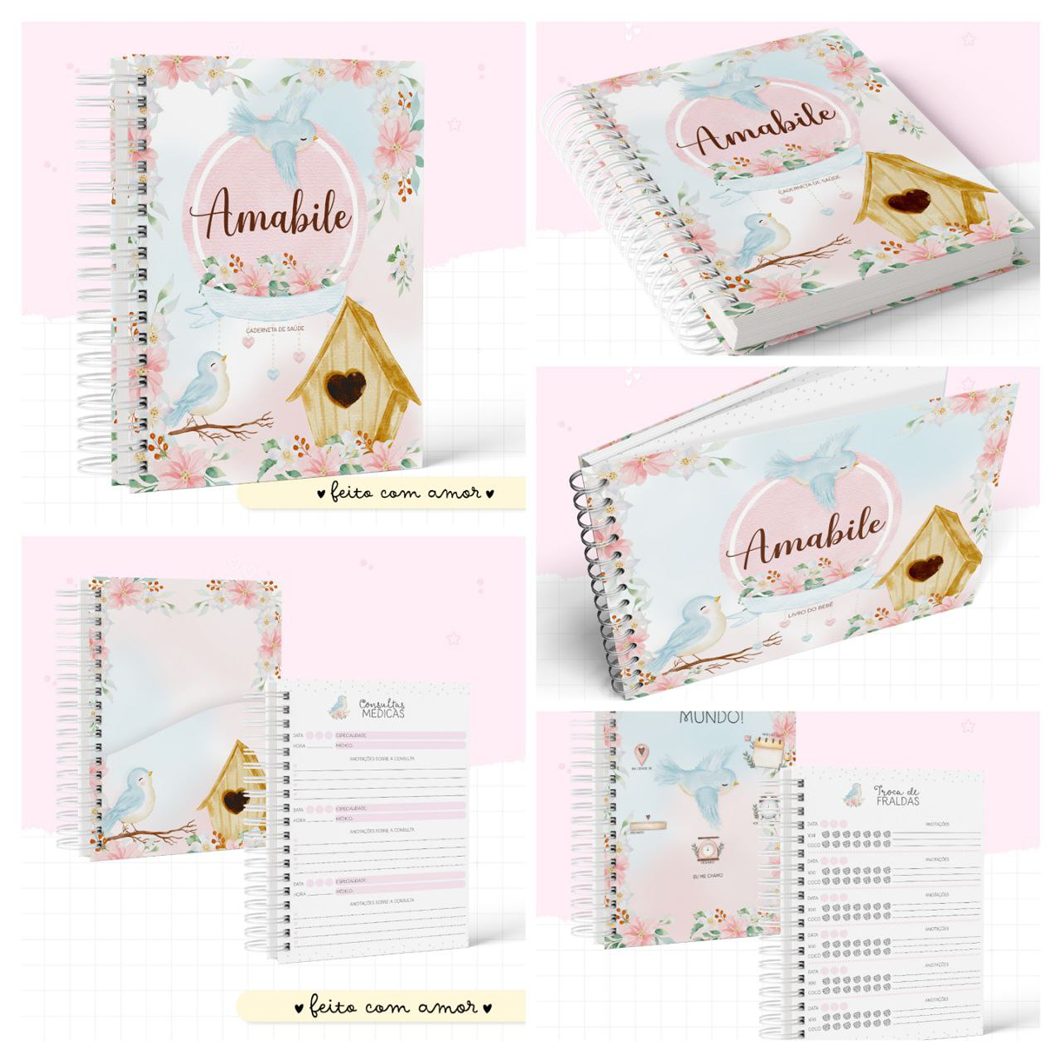 Encadernação Kit Caderneta Jardim Com Foto 4