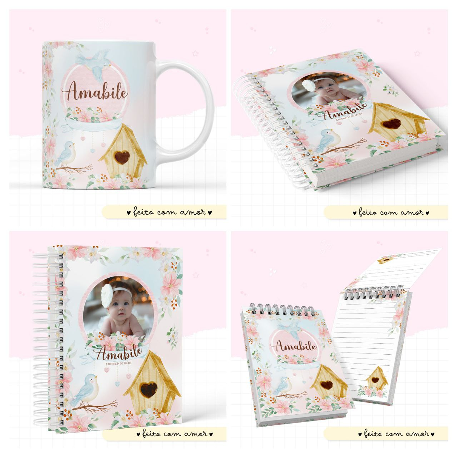 Encadernação Kit Caderneta Jardim Com Foto 3