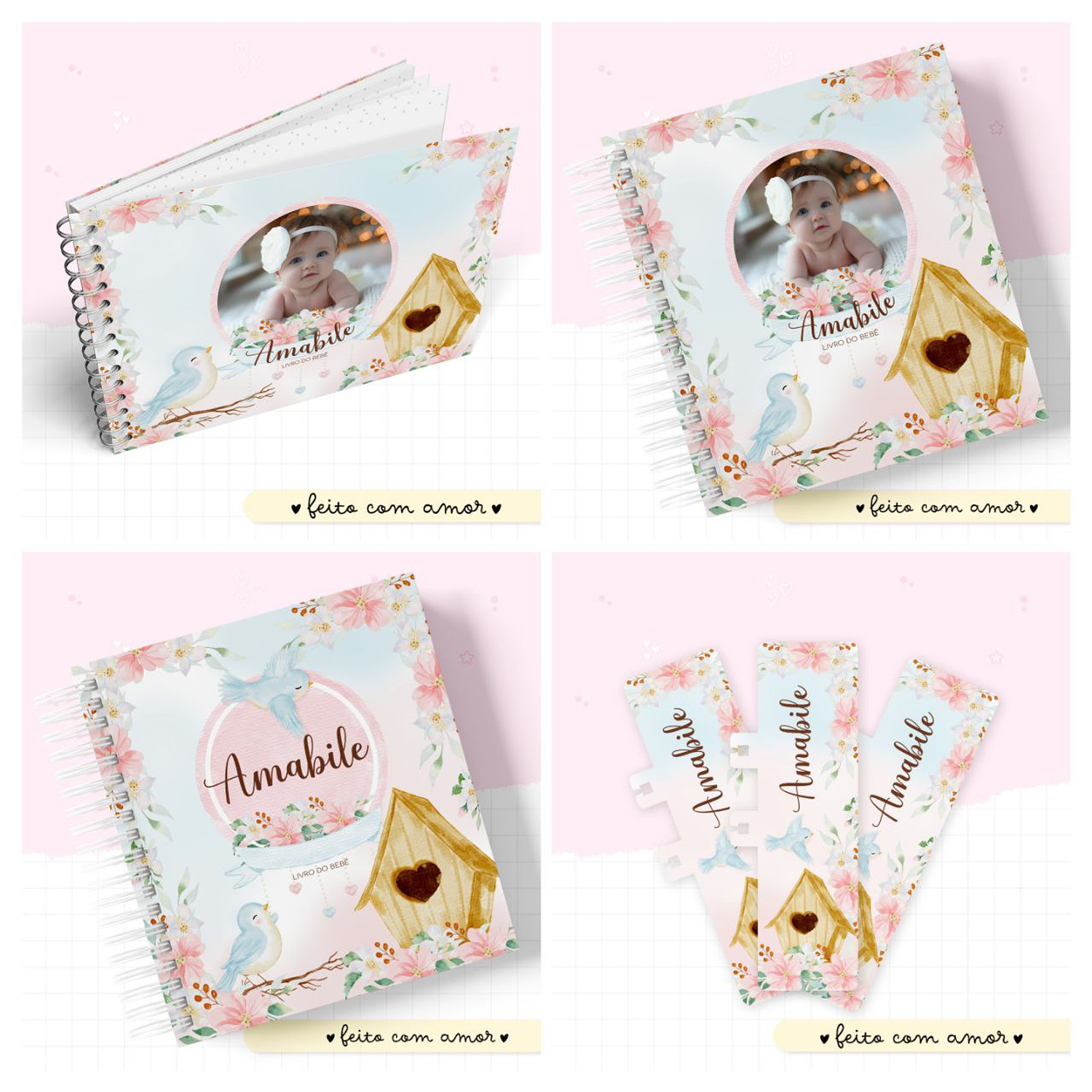 Encadernação Kit Caderneta Jardim Com Foto 2