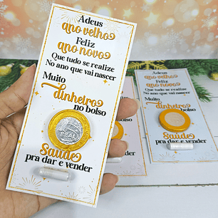 Arquivo Card Ano Novo Moeda e Pílula Motivacional - Desenhitos