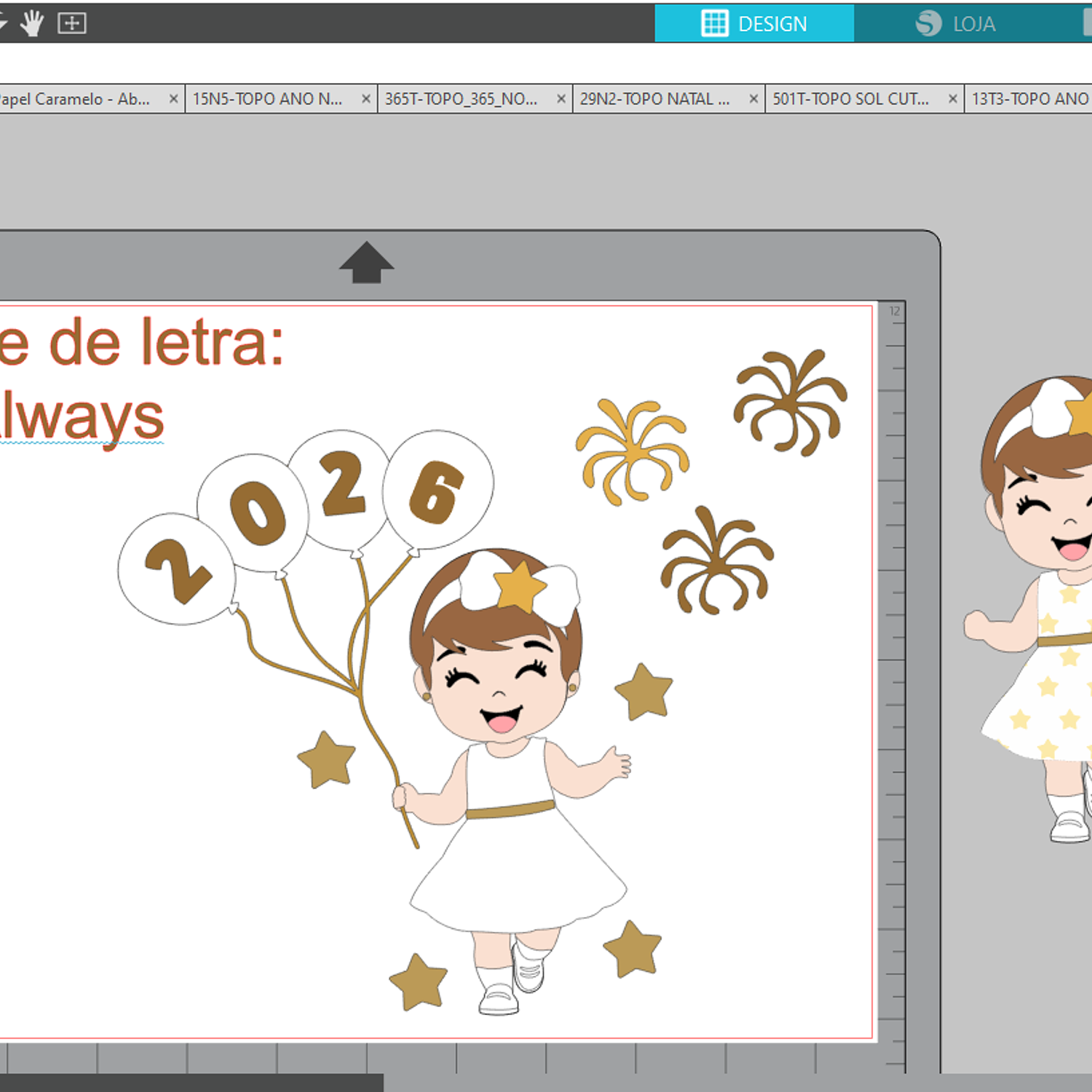 Aquivo Topo Ano Novo Menina 2026 - Pom Pom  2