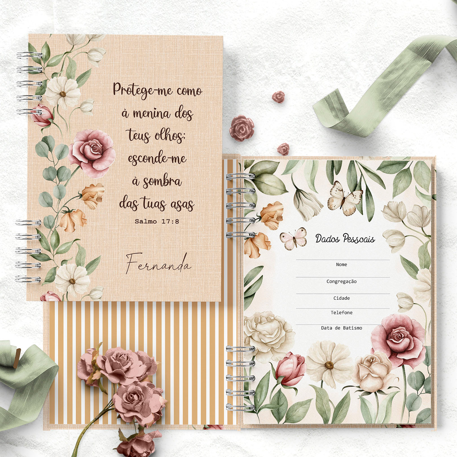 Encadernação 2 Agendas Floral 2026 e Permanente - bicho papel  3